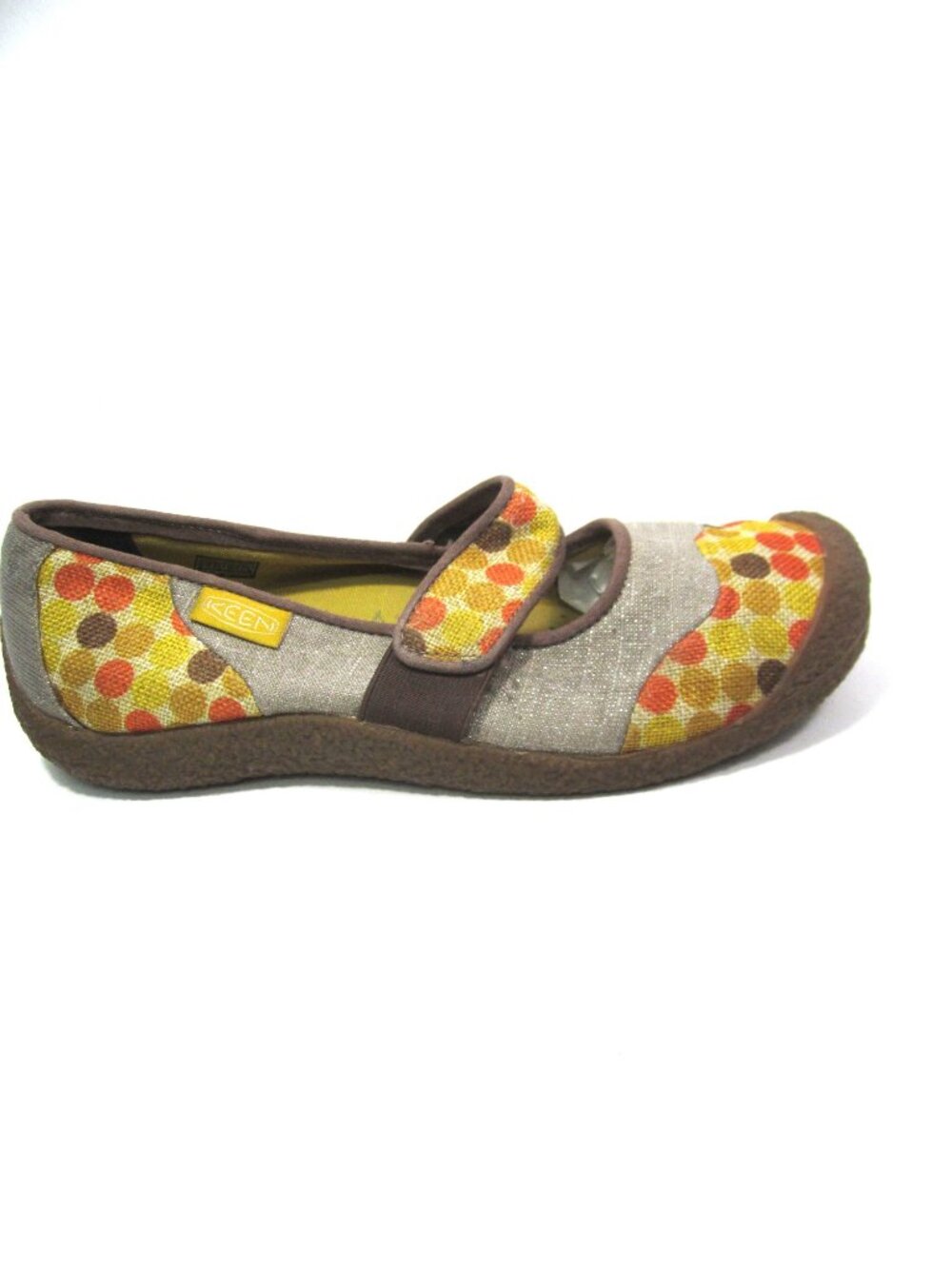 Keen Size 9.5 M Harvest Mary Jane Yellow Mustard Orange Brown Dots Metallic - Picture 4 of 10